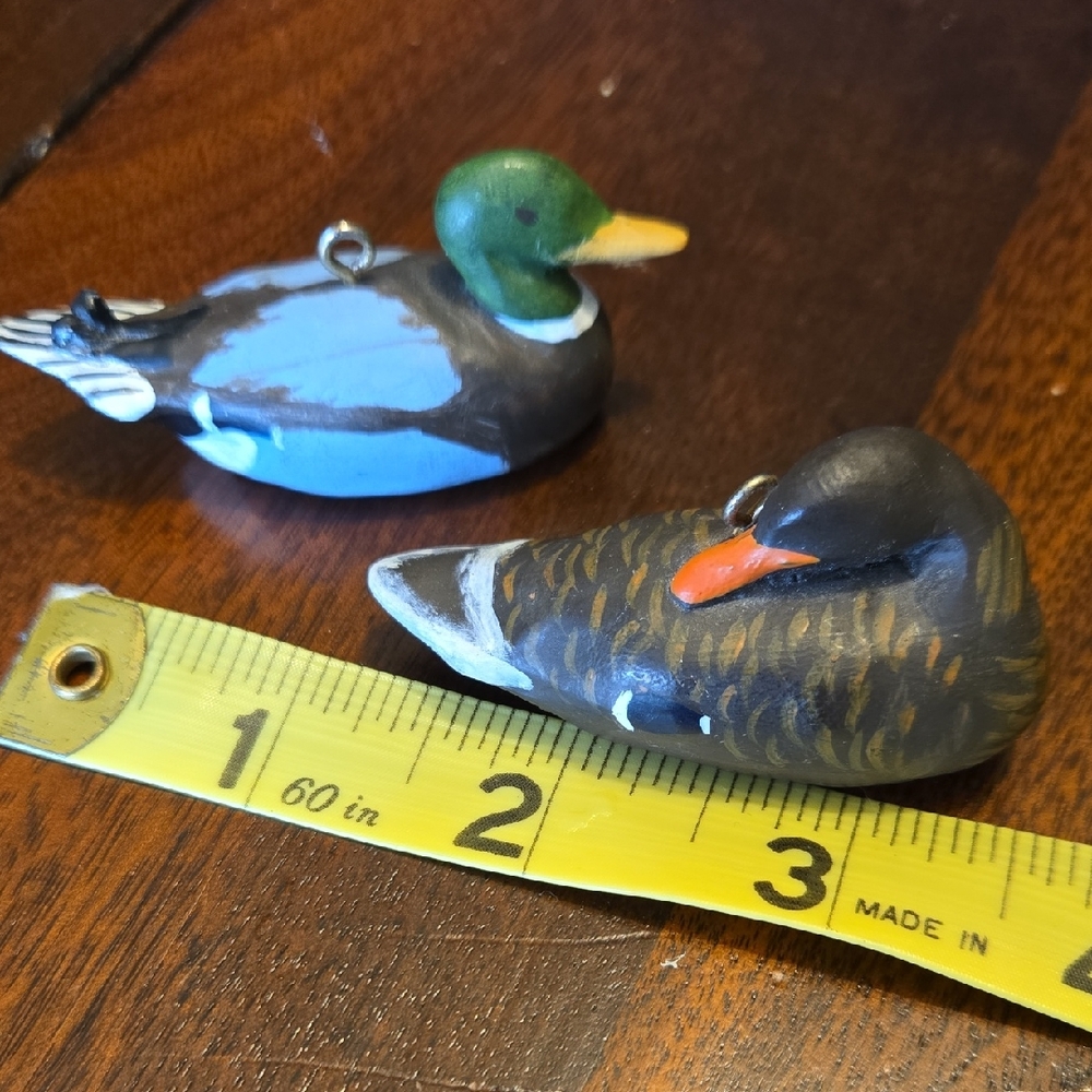 Dept 56 Mini Duck Decoy Pair Ornaments